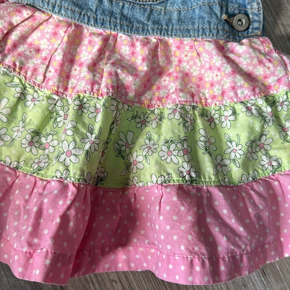OSHKOSH B-gosh tiered ruffle bib overall skirtall - Picture 6 of 8